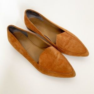 Everlane The Modern Point Flats Suede Loafers Pointy Toe Cognac Suede 11